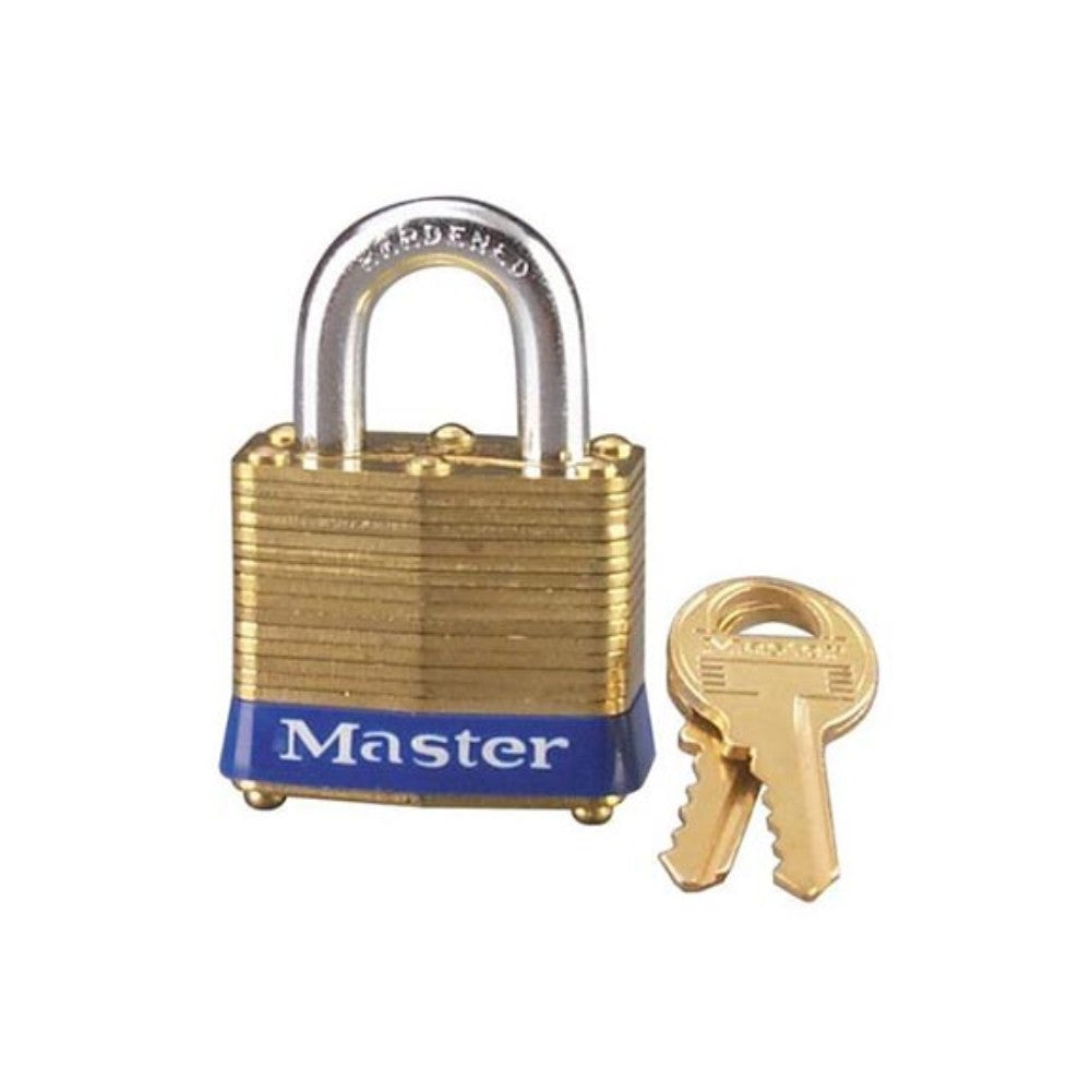 CANDADO LATON LAMINADO 1-9/16 (40mm) GANCHO CORTO DORADO MASTER 4D