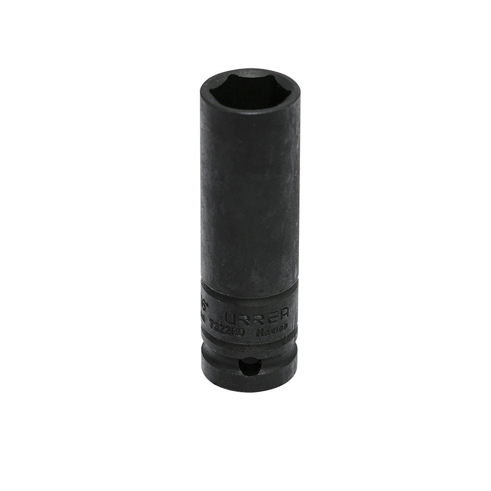 DADO IMPACTO 1/2" LARGO PARED DELGADA 6 PUNTAS 11/16" URREA 7322HD