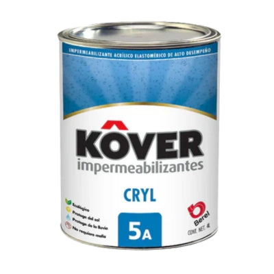 IMPERMEABILIZANTE ACRILICO KOVER CRYL 5 AÑOS 4LT 002623-5