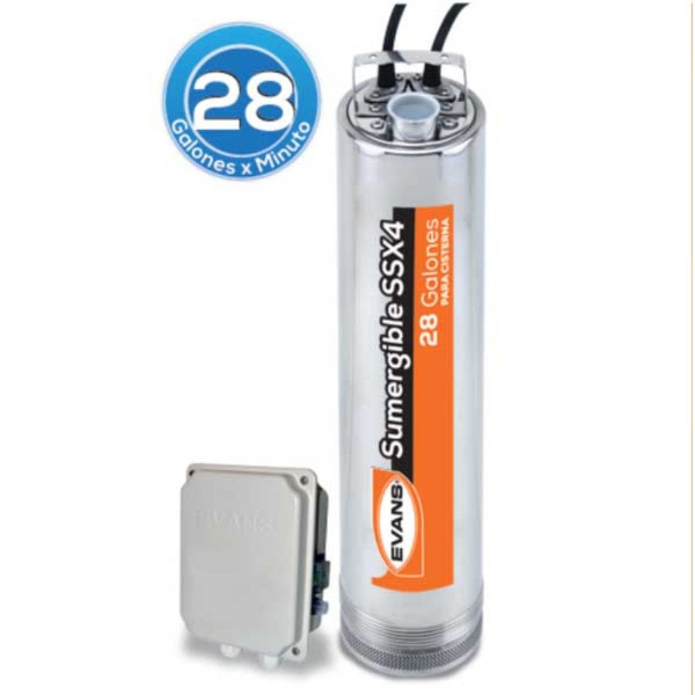 BOMBA SUMERGIBLE EVANS 1.5HP 220V ALTURA 75m INMERSION 50m SSX4ME0150G-I