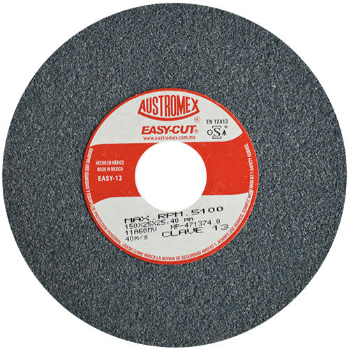 RUEDA ABRASIVA 6" X 1" X 1" GRADO 60 MEDIO USO GENERAL (ALTO RENDIMIENTO)AUSTROMEX 13