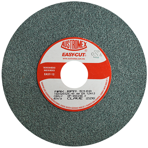 RUEDA ABRASIVA 6'' X 3/4 X 1'' GRADO 60 MEDIO (TUNGSTENO) AUSTROMEX 226