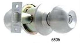 CERRADURA DE PERILLA BARZA RANURA-BOTON ACERO INOX (BAÑO)(BLISTER) DEXTER 6806