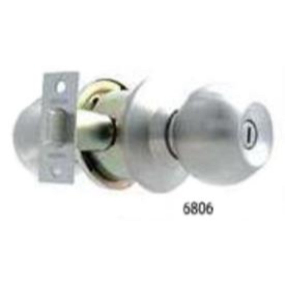 CERRADURA DE PERILLA BARZA RANURA-BOTON ACERO INOX (BAÑO)(BLISTER) DEXTER 6806