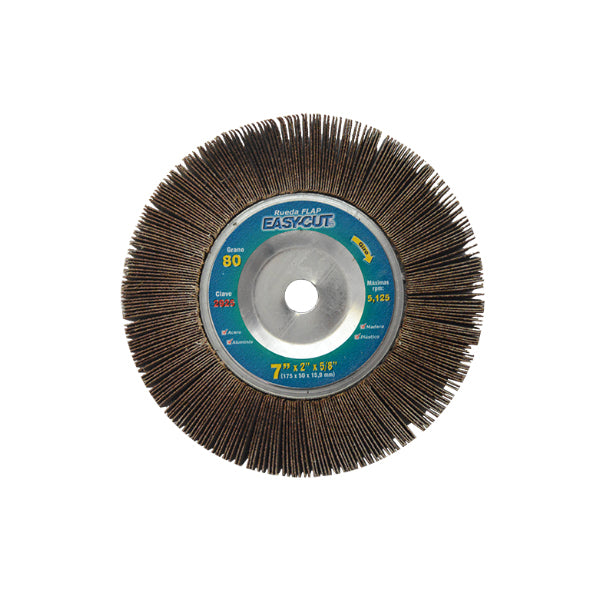 RUEDA FLAP LIJA 7' X 2'' X 5/8 GRANO 80 EASYCUT AUSTROMEX 2925