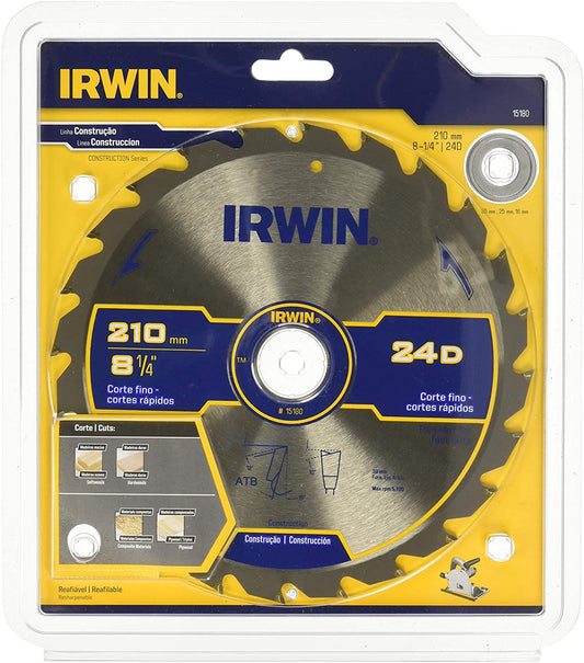 SIERRA CIRCULAR CARBURO TUNGSTENO 8-1/4" X 24D CARB IRWIN 15180