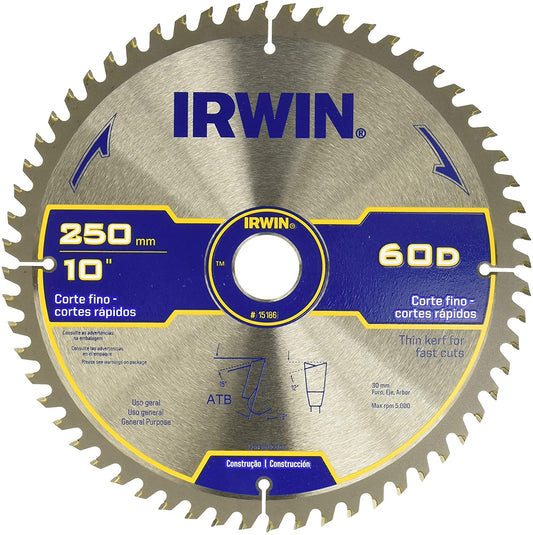 SIERRA CIRCULAR DE CARBURO 10" X 60D IRWIN 15186