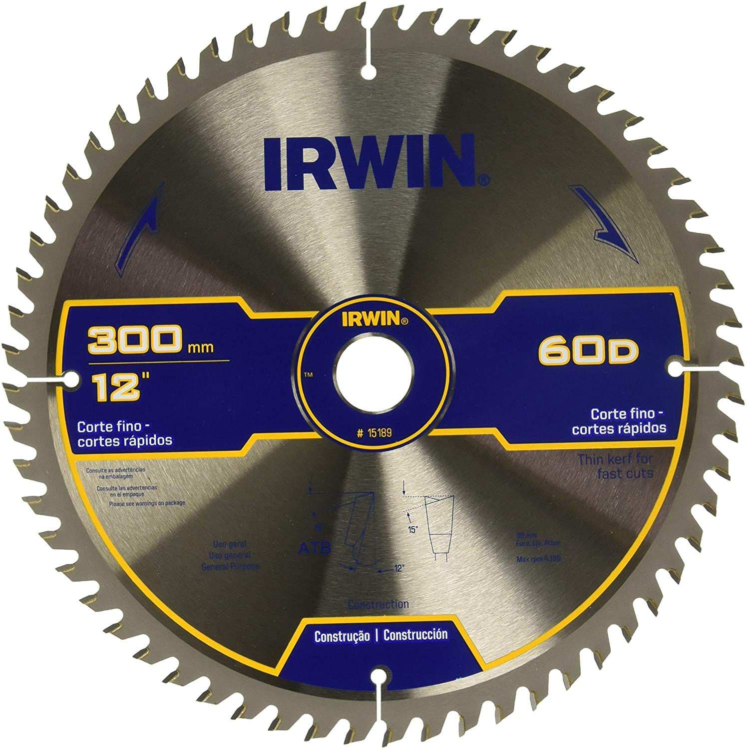 SIERRA CIRCULAR DE CARBURO 12" X 60D IRWIN 15189