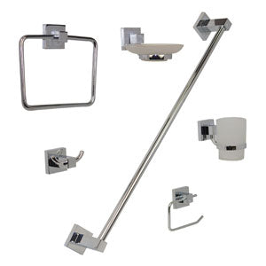 JUEGO DE ACCESORIOS PARA BAÑO EMPOTRAR CROMO RUGO JE95C