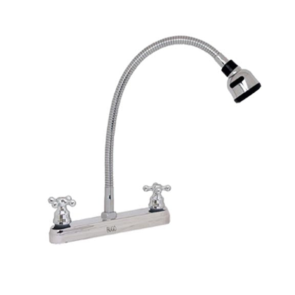 MEZCLADORA FREGADERO CUELLO FLEX MANERAL CRUCETA CIERRE 90°RUGO 8CRF
