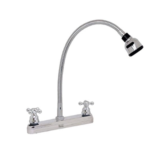 MEZCLADORA FREGADERO CUELLO FLEX MANERAL CRUCETA CIERRE 90°RUGO 8CRF