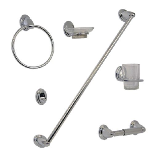 JUEGO DE ACCESORIOS PARA BAÑO CROMO RUGO JE94C