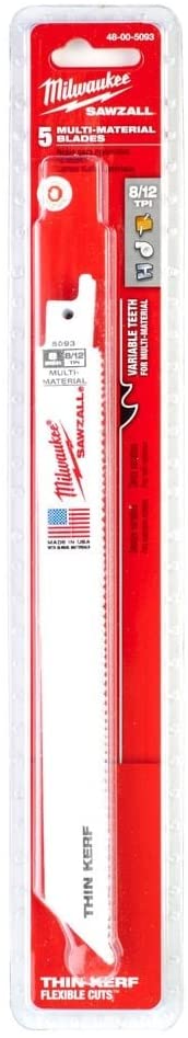 SEGUETA SIERRA SABLE 8" (5 PIEZAS) MADERA METAL MILWAUKEE 48005093