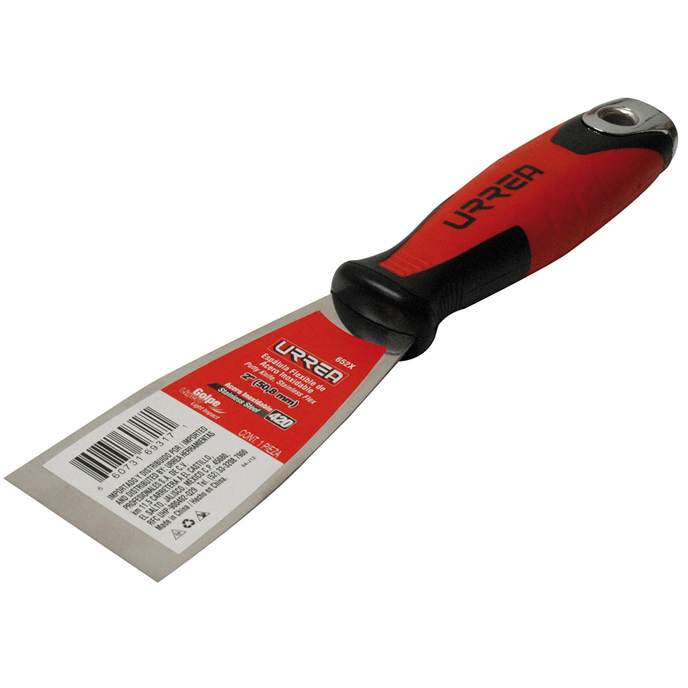 ESPATULA FLEXIBLE DE CON CASQUILLO ACERO INOX. 2" URREA 652X