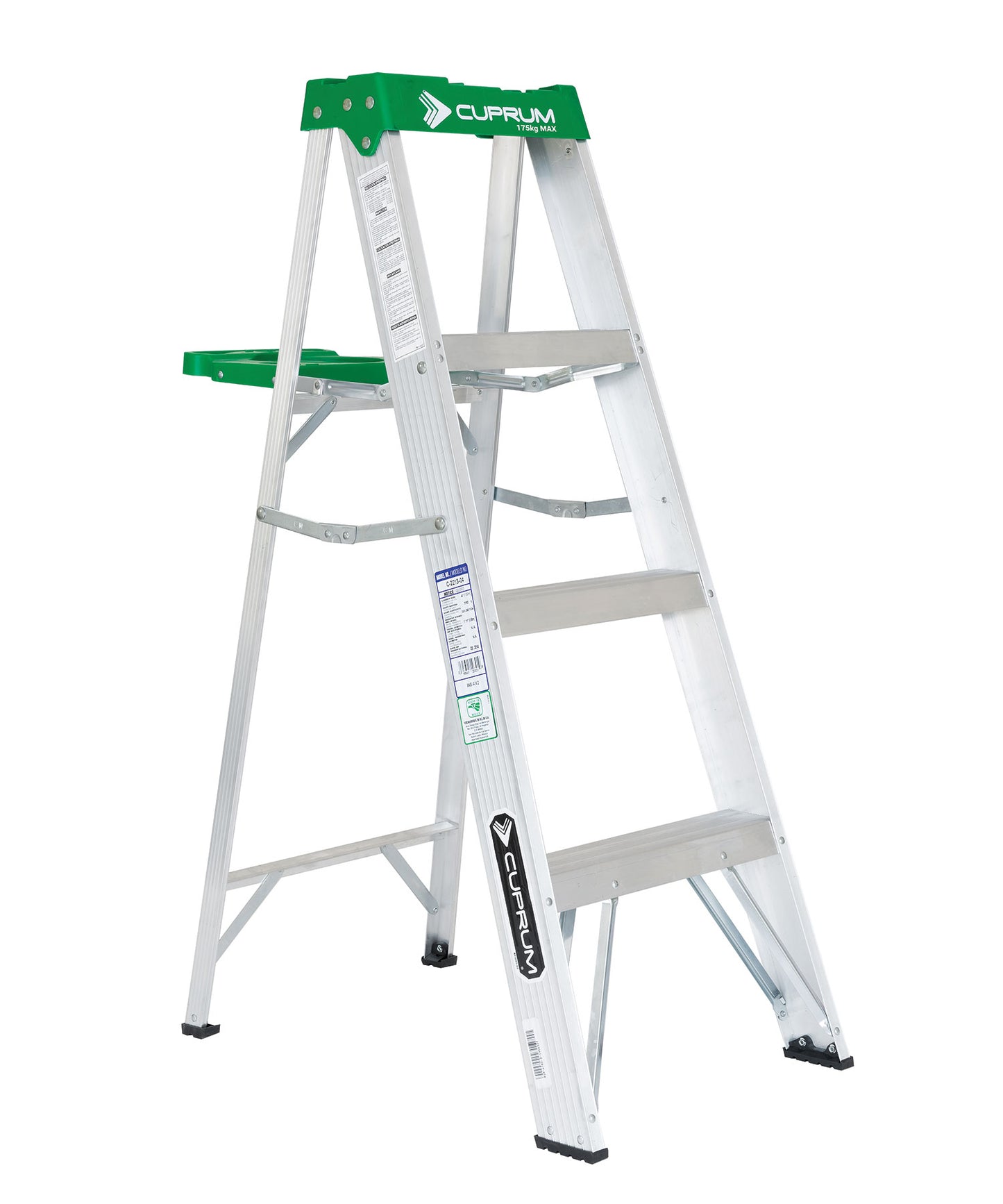 ESCALERA TIJERA ALUMINIO MAGNUM 1.22mts 3 PELDAÑOS (175kg) PROFESIONAL CUPRUM C-2213-04/C-2280-04S