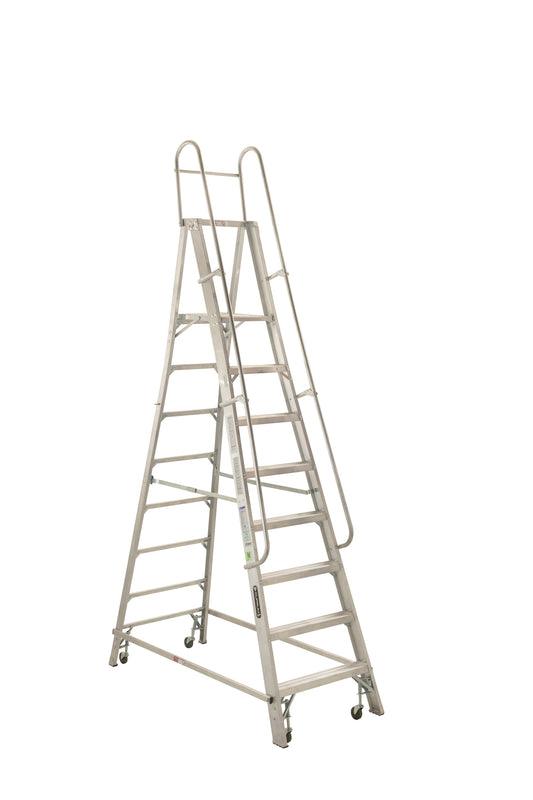 ESCALERA ALUMINIO CON PLATAFORMA 2.29mts 7 PELDAÑOS (225kg) INDUSTRIAL PESADO CUPRUM 570-08N