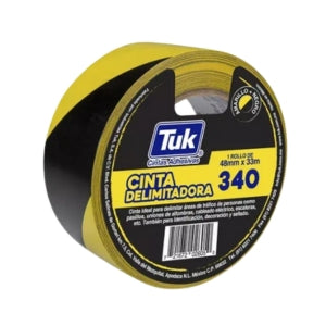 CINTA DELIMITADORA AMARILLA CON NEGRO  48mm X 33m (2") TUK 340 A-N 434003/434095