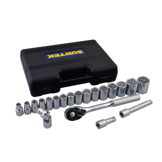 DADOS Y ACCESORIOS 1/2" (JUEGO 20 PZ) 3/8 - 1-1/4" (12 PUNTAS) SURTEK F5800B