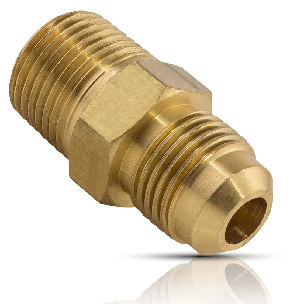 NIPLE TERMINAL 1/4" FLARE X 1/2" NPT (6 X 13mm) PARA GAS (LIGERA)
