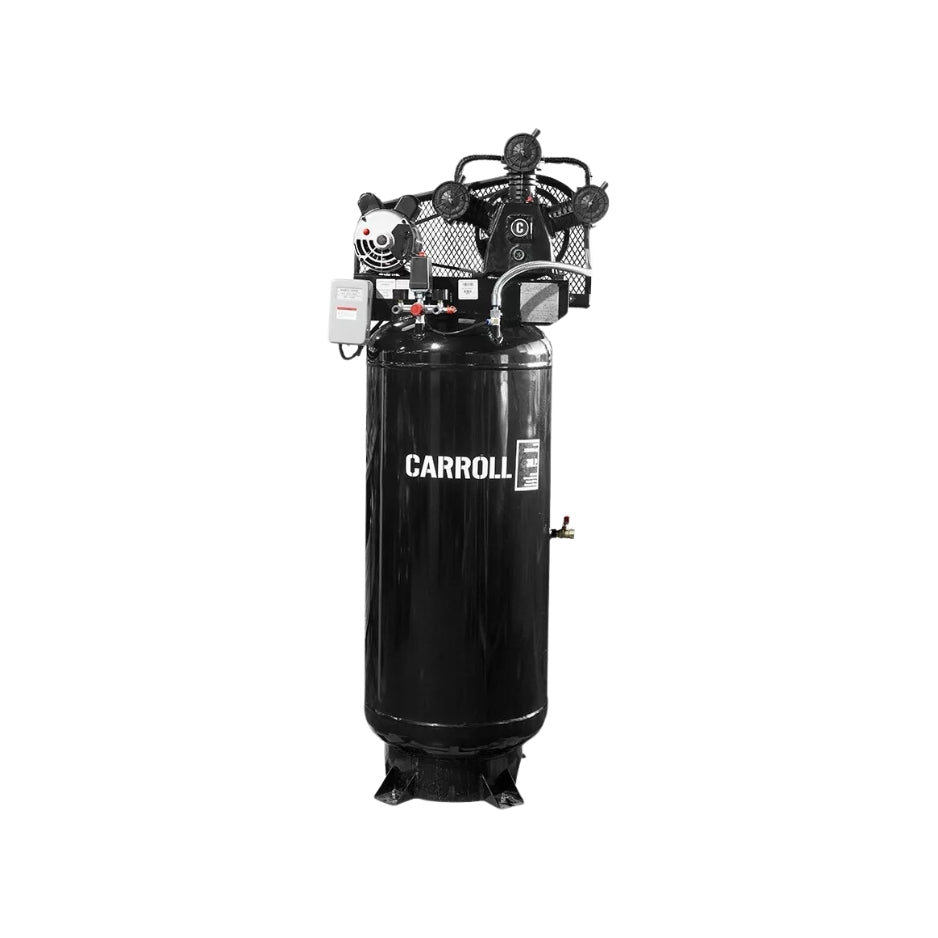 COMPRESOR VERTICAL 3HP CABEZAL 4HP 235lts (115 PSI) 110V/220V CARROLL CAR-V235173BI-AR