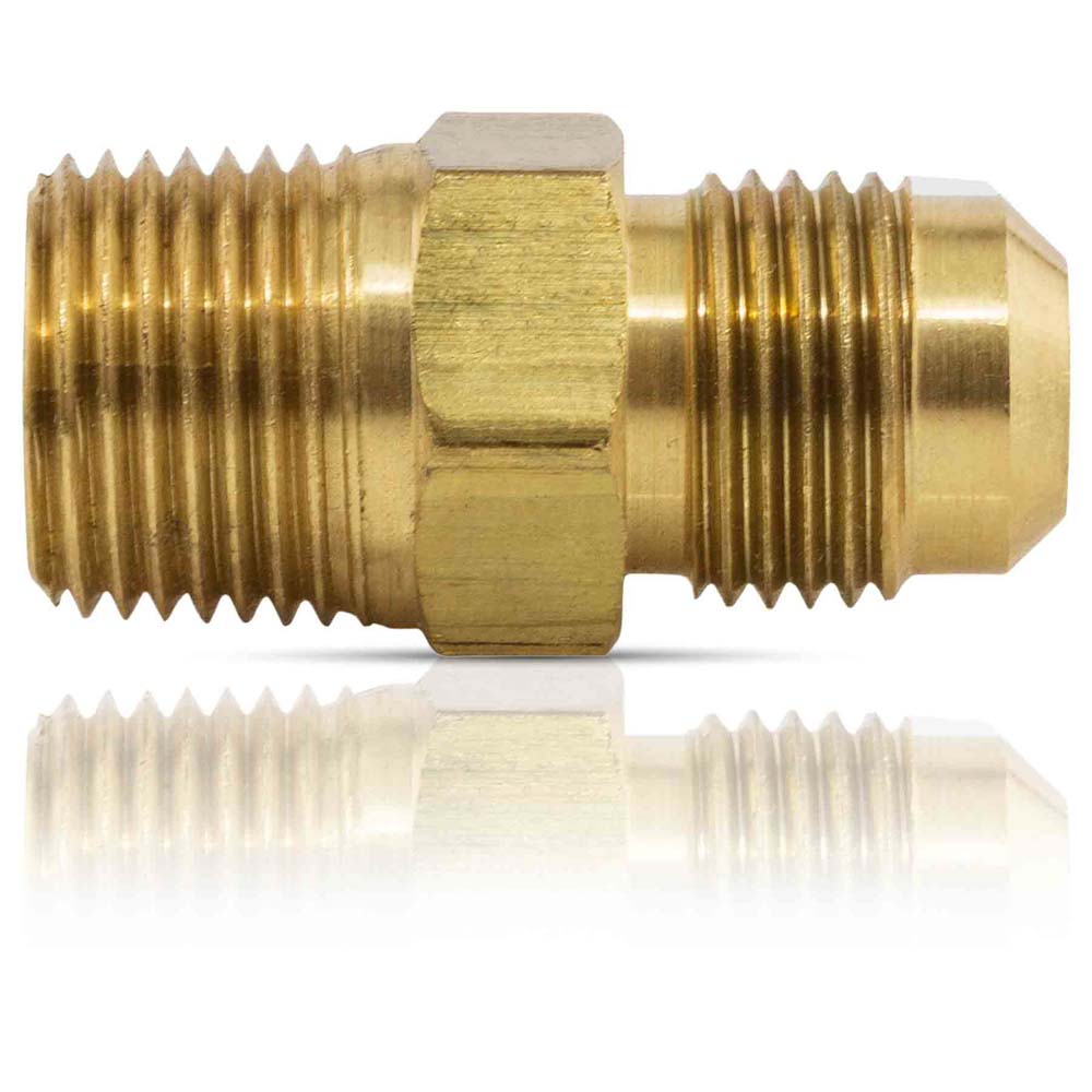 NIPLE TERMINAL 1/2" FLARE X 3/8" NPT (13 X 10mm) PARA GAS (LIGERA)