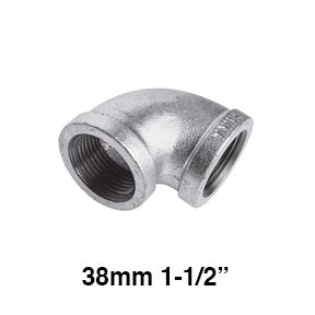 CODO GALVANIZADO REFORZADO 90° X 1-1/2" (38mm)