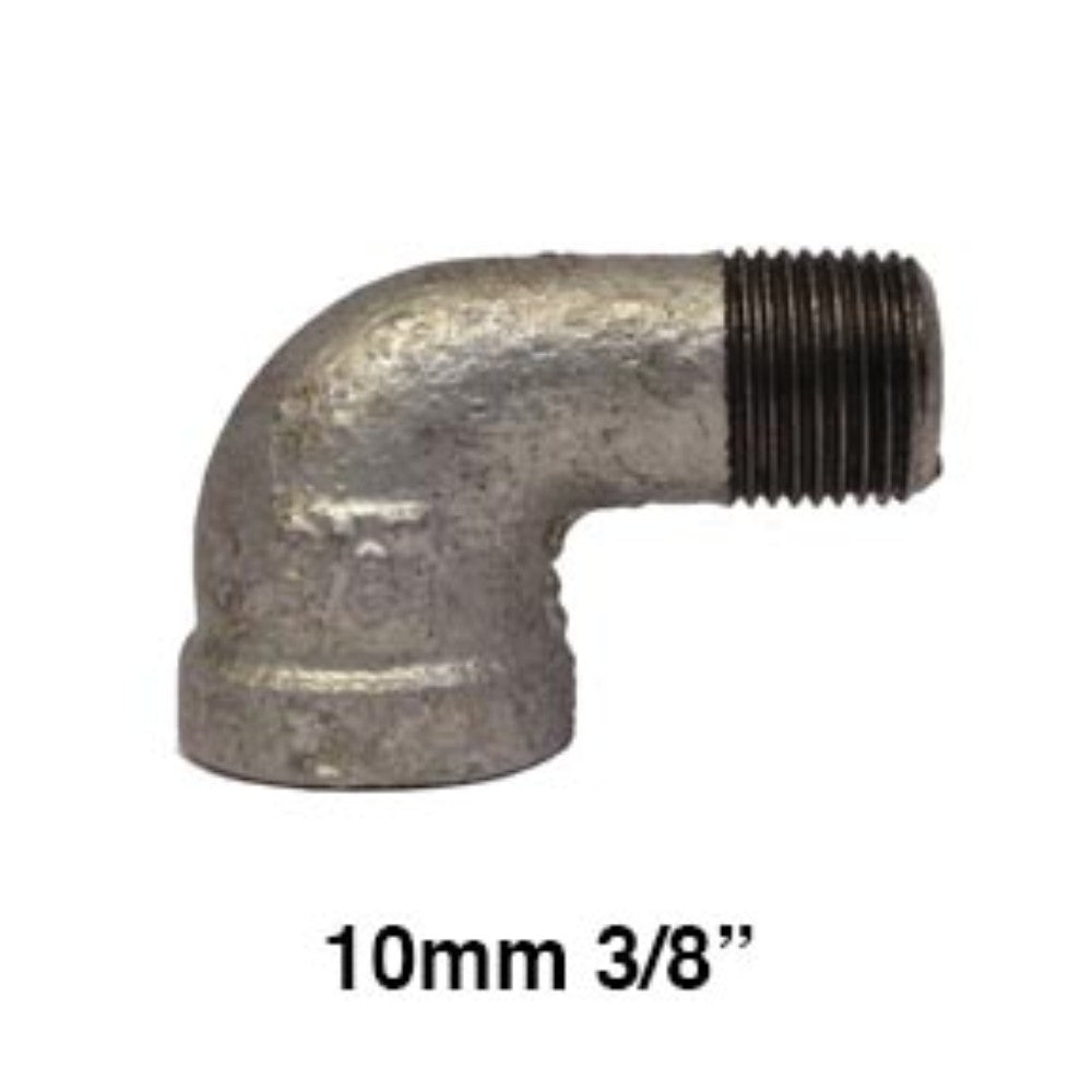 CODO NIPLE GALVANIZADO REFORZADO 90° X 3/8 (10mm)