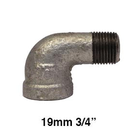 CODO NIPLE GALVANIZADO REFORZADO 90° X 3/4 (19mm)