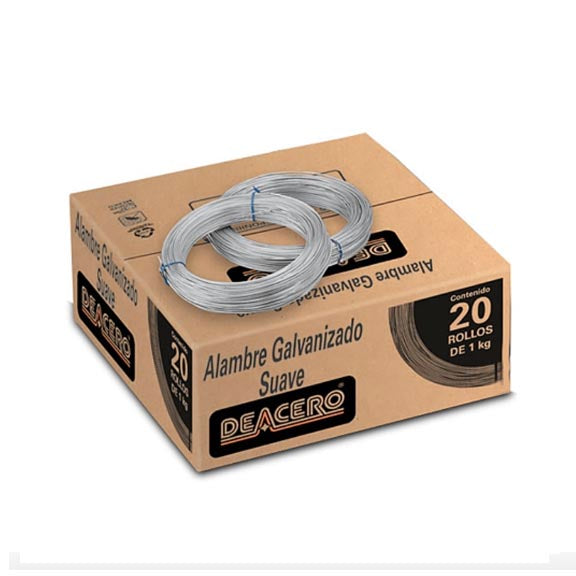 ALAMBRE GALVANIZADO ROLLO CAL. 14.5 1Kg (APROX 47M)