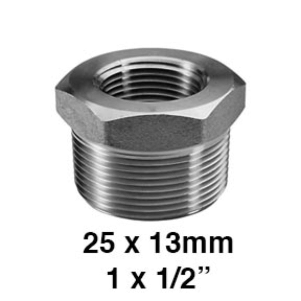 REDUCCION BUSHING GALVANIZADA 1" X 1/2" (25X13MM)