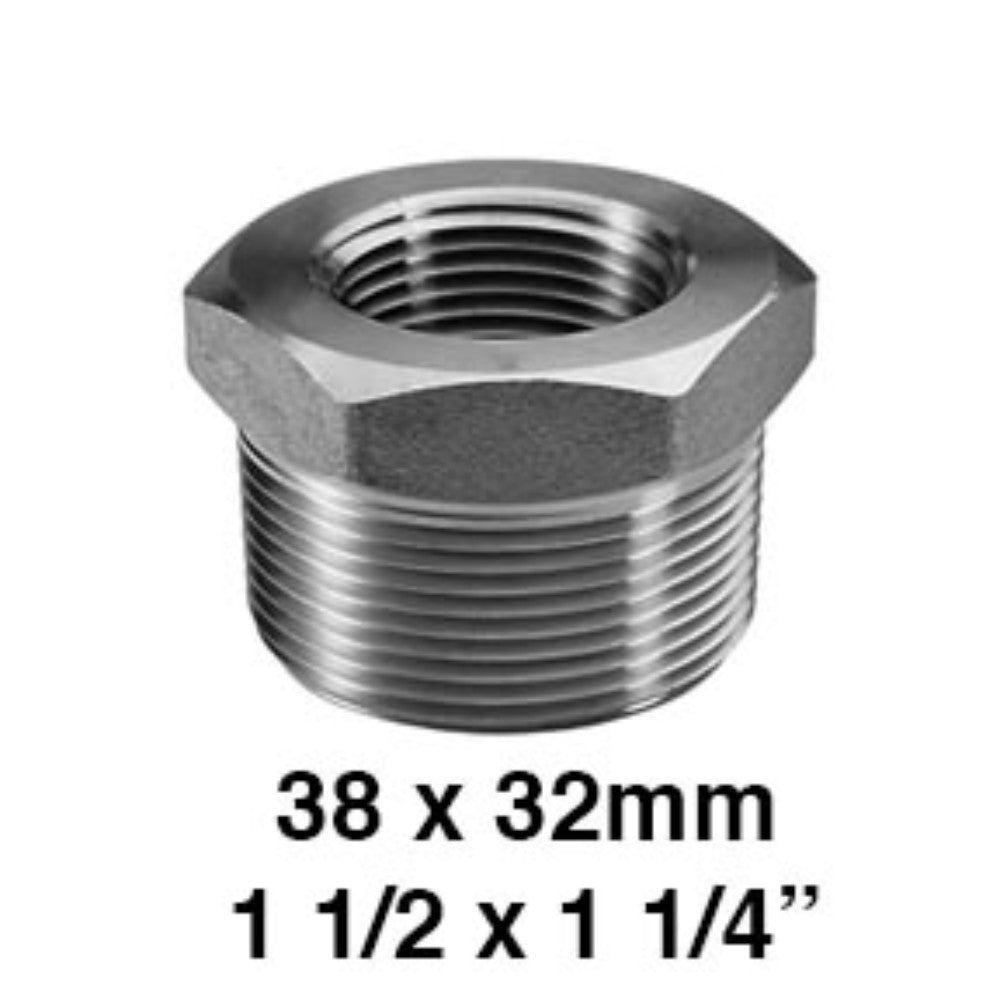 REDUCCION BUSHING GALVANIZADA 1-1/2" X 1-1/4" (38 X 32MM)