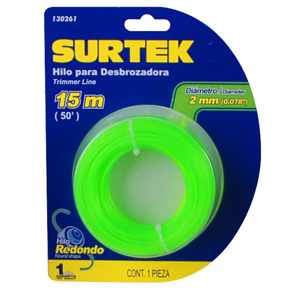 NYLON DESBROZADORA 2MM X 15 MT SURTEK 130261 (A-M)