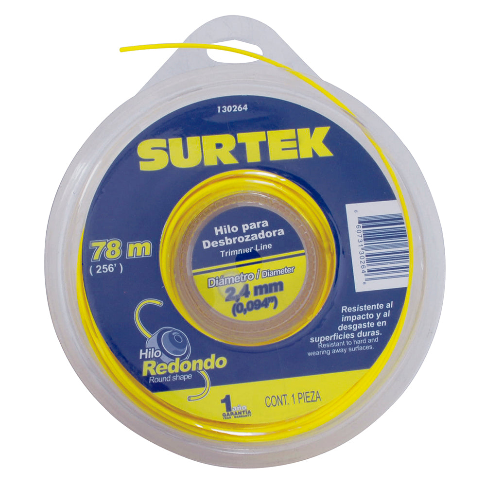 NYLON DESBROZADORA 2.4MM X 78 MT SURTEK 130264 (A-M)
