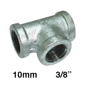 TEE GALVANIZADA REFORZADA 3/8" (10mm)
