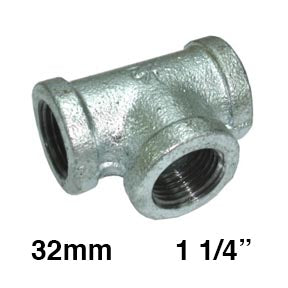 TEE GALVANIZADA REFORZADA 1-1/4" (32mm)