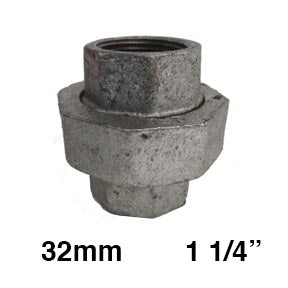 TUERCA UNION GALVANIZADA ASTO DE BRONCE 1-1/4" (32mm)