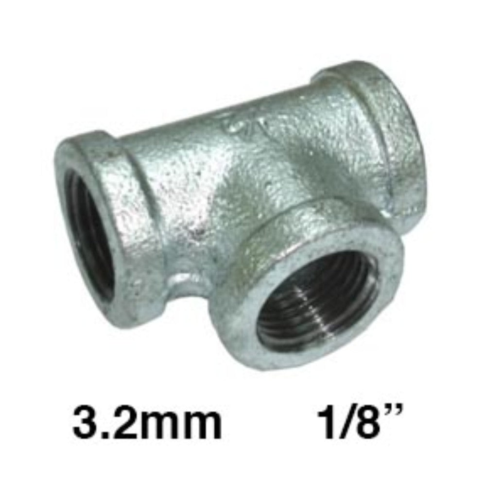 TEE GALVANIZADA REFORZADA 1/8" (3.2mm)
