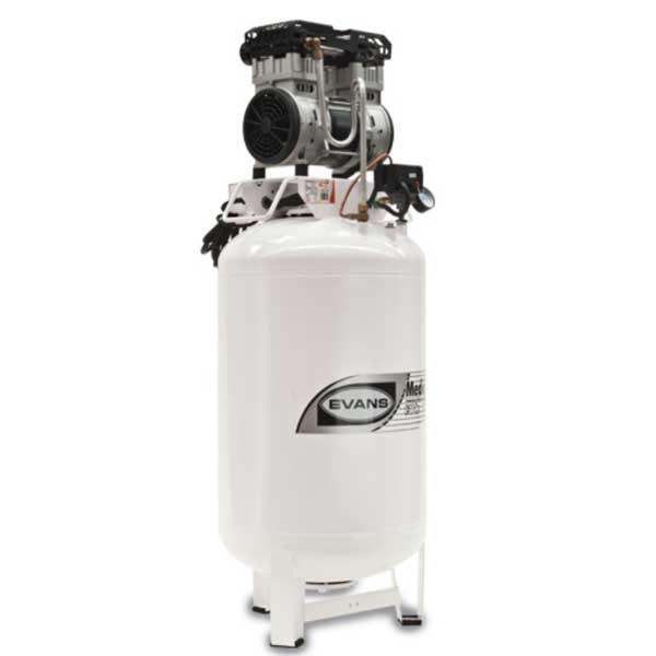 COMPRESOR MEDICAIR VERTICAL 2HP 130lts (116 PSI) 120V LIBRE DE ACEITE EVANS EL100E200-130MV