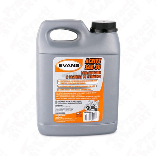 ACEITE (GENERADOR/MOTOBOMBA) 1 LITRO SAE30 PLUS MOTORES 4 TIEMPOS EVANS AMG-SAE30-L