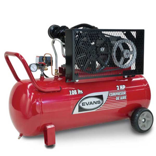 COMPRESOR HORIZONTAL 2HP 108LT (125 PSI) 110/220 EVANS E13VME200-108