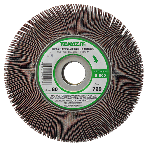 RUEDA FLAP LIJA 6'' X 2'' X 1'' GRANO 80 EASY-CUT AUSTROMEX 729