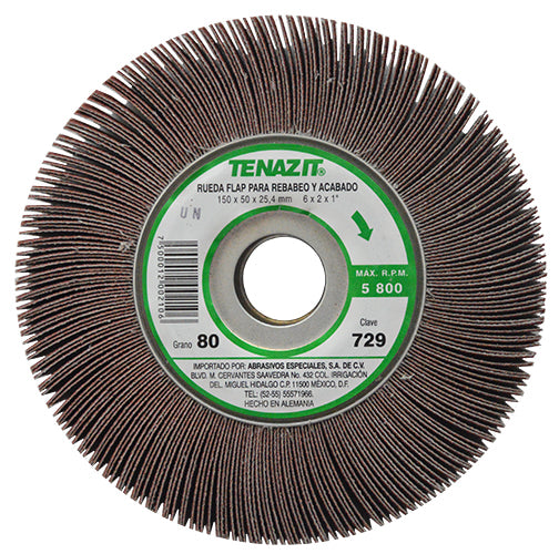 RUEDA FLAP LIJA 6'' X 2'' X 1'' GRANO 80 EASY-CUT AUSTROMEX 729