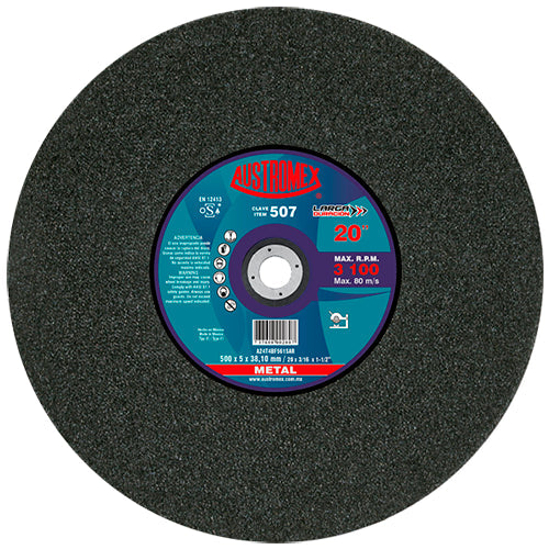 DISCO CORTE METAL 20" X 3/16 X 1-1/2 (P/ CORTADORA) LARGA DURACION AUSTROMEX 507