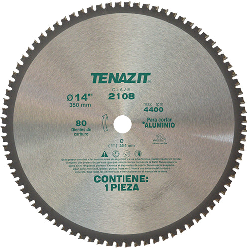 SIERRA CIRCULAR P/ ALUMINIO 14" X 80D TENAZIT AUSTROMEX 2108