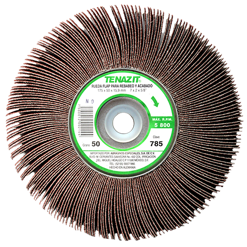 RUEDA FLAP LIJA 7" X 2" X 5/8" GRANO 50 TENAZIT AUSTROMEX 785