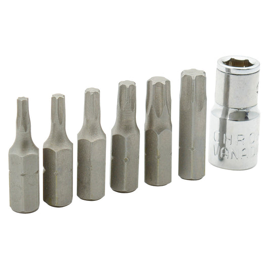 PUNTAS TORX (JUEGO 7PZ) C/ADAPTADOR SURTEK PFT7