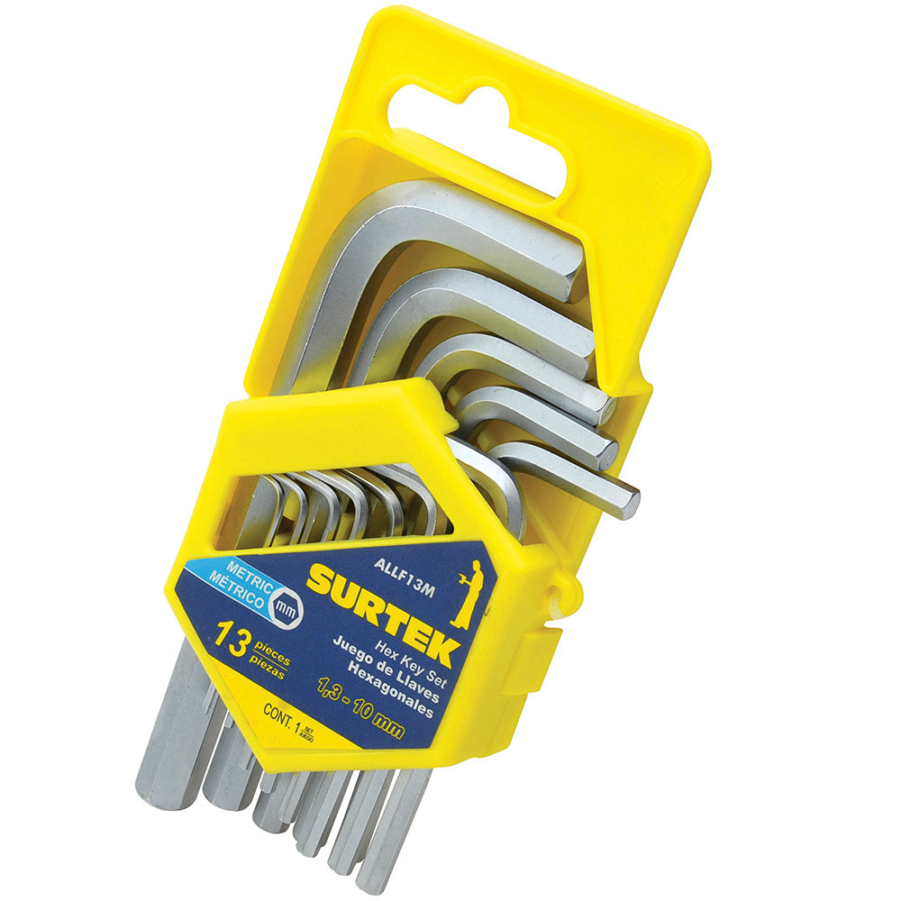 LLAVES ALLEN HEX (JUEGO 13PZ) 1.3 - 5.5MM (MILIMETRICO) SURTEK ALLF13M