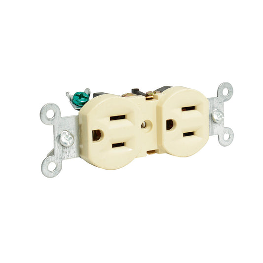 CONTACTO DUPLEX TAPA MARFIL BASE NEGRA 15A 127V SURTEK 136400