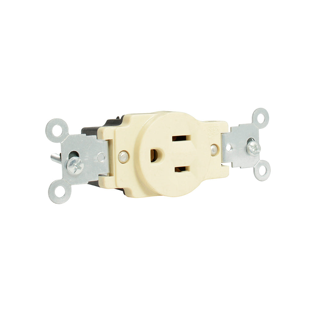 CONTACTO SENCILLO ATERRIZADO TAPA MARFIL BASE NEGRA 15A 127V SURTEK 136401