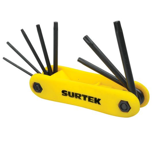 LLAVES HEXAGONAL TORX (JUEGO 8PZ) TIPO NAVAJA PLASTICO SURTEK ALLFTNP8